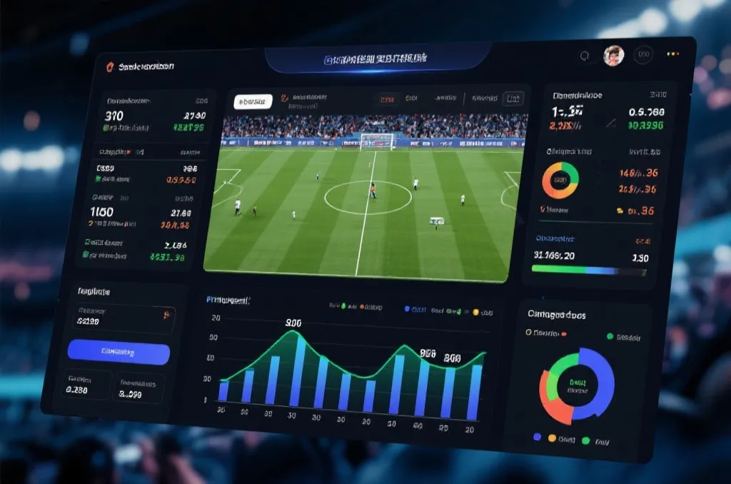 比赛数据图表与即时赔率界面叠加